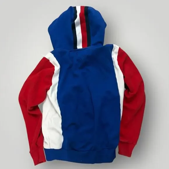 Tommy Hilfiger Hoodie Full Zip Large Color Block Flag Retro 90s Blue Red White - Picture 2 of 6